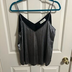 Pants Store Bama Rush Shimmer Silver Spaghetti Strap Top‎ L